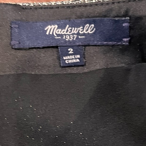 Madewell Gold Glitter Sequin Shimmer Metallic Mini A-line Lined Skirt Size 2 - Picture 4 of 8